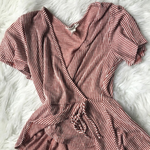 wrap red and white stripped shirt - Picture 1 of 1